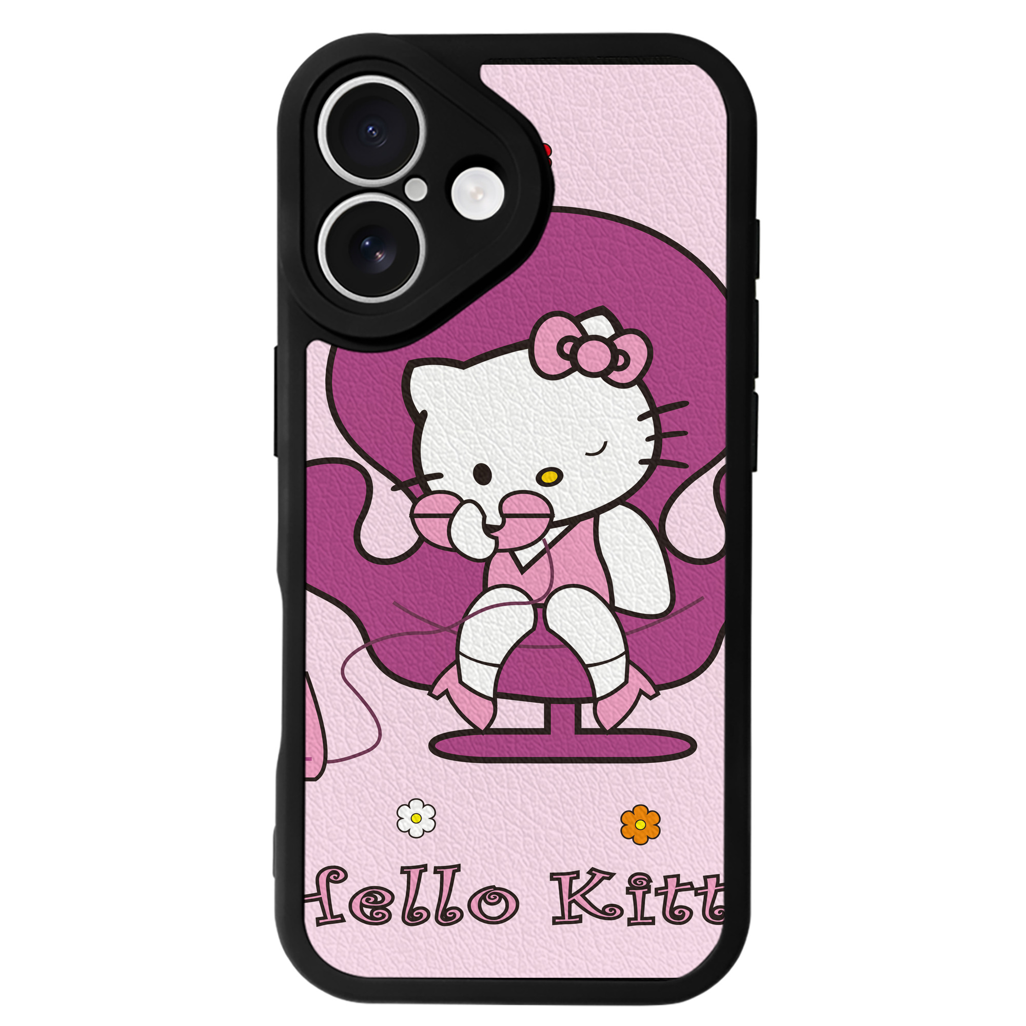 （画像用） Hello Kitty ハローキティ 【iPhone 16シリーズ対応】シリコンスマホケース（レザー調） 材質：シリコン